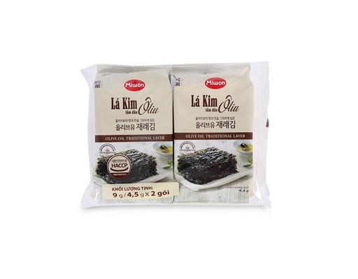 Lốc 2 Gói Lá Kim Tẩm Dầu Oliu 4.5g Miwon ảnh 0