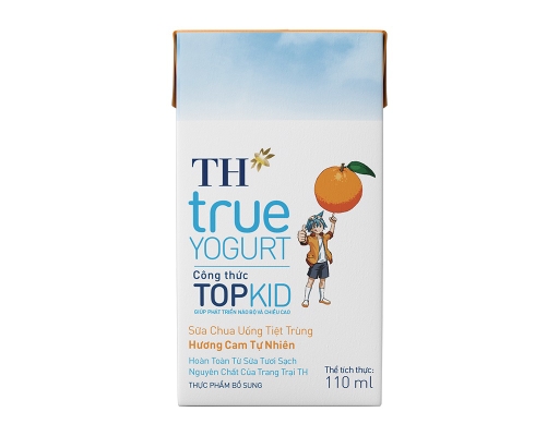 Sữa Chua Uống Tiệt Trùng Topkid Hương Cam 4 x 110ml TH True Yogurt ảnh 1