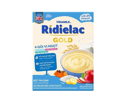 Bột Ăn Dặm 4 Vị Ngọt - 4 Gói x 50g (200g) Ridielac Gold ảnh 0