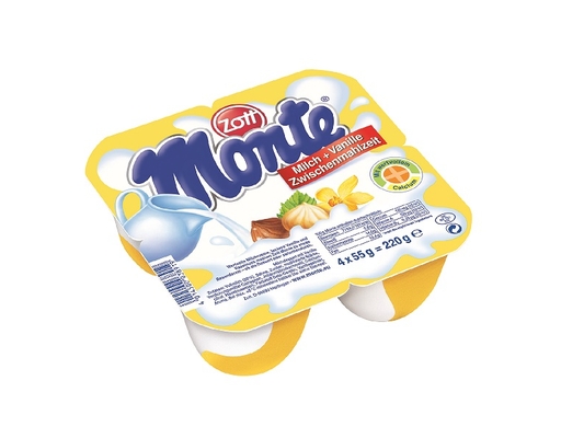Lốc 4 Hộp Váng Sữa Vị Vanile - 4 x 55g Monte ảnh 0