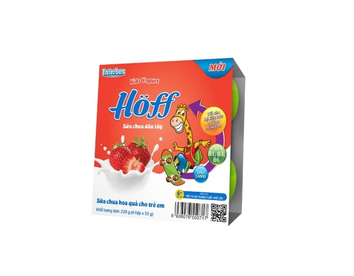 Lốc 4 Sữa Chua Hoa Quả Vị Dâu Tây - 4 x 55g Hoff ảnh 0