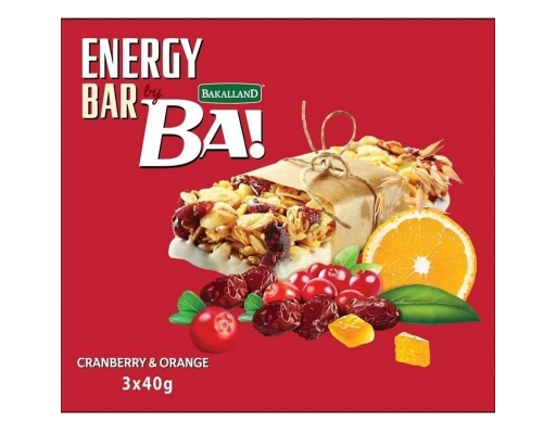 Thanh Ngũ Cốc Cranberry&Orange 120g Bakalland ảnh 1