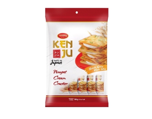 Bánh Giòn Kem Dẻo Nougat Cream Cracker 186g Kenju ảnh 0