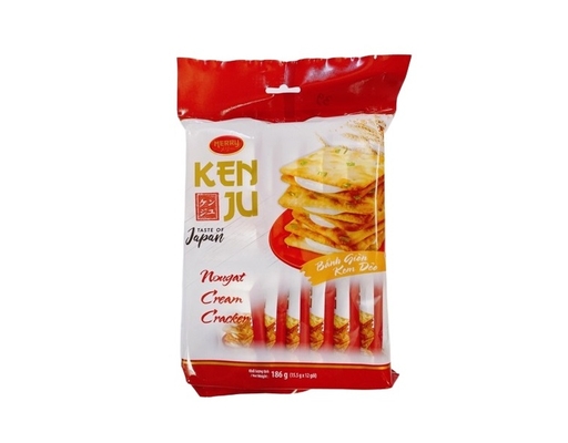 Bánh Giòn Kem Dẻo Nougat Cream Cracker 186g Kenju ảnh 1
