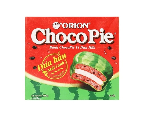 Hộp 12 Bánh Chocopie Vị Dưa Hấu 336g Orion ảnh 0