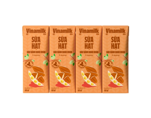 Lốc 4 Hộp Sữa Đậu Nành Hạnh Nhân Vinamilk 180ml Vinamilk ảnh 0