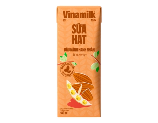 Lốc 4 Hộp Sữa Đậu Nành Hạnh Nhân Vinamilk 180ml Vinamilk ảnh 1