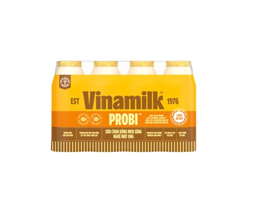 Lốc 4 Chai Sữa Chua Uống Men Sống Probi Gold Mật Ong & Curcumin Từ Nghệ 130ml Vinamilk ảnh 0
