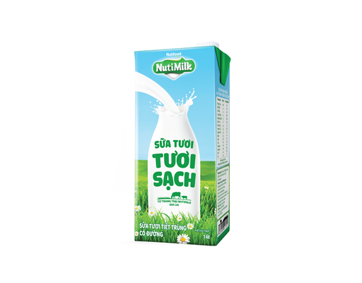 Sữa Tươi Tiệt Trùng Nutimilk Có Đường Hộp 1L Nutimilk ảnh 1