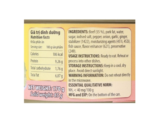 Bò 2 Lát 170g Vissan ảnh 4