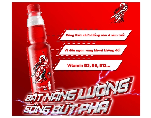 Nước Tăng Lực Hương Dâu 330ml Sting ảnh 2