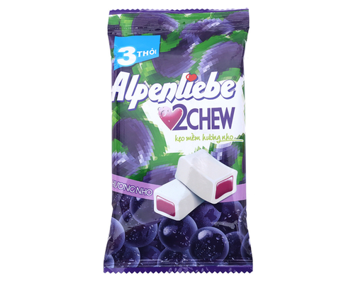 Kẹo Mềm Alpenliebe 2Chew Hương Nho - 3 Thỏi X24.5g Alpenliebe ảnh 0