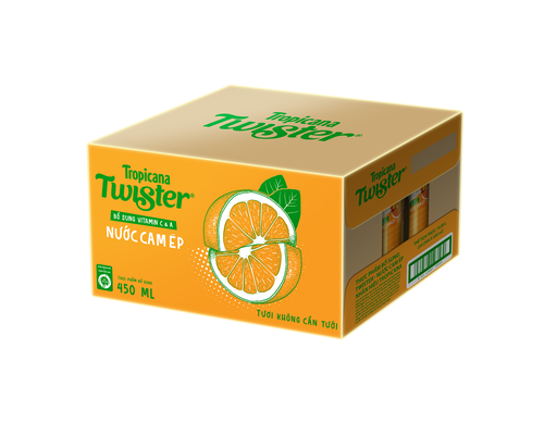 Thùng 24 Chai Nước Cam Ép 450/455ml Twister ảnh 0