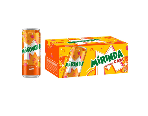 Thùng 24 Lon Nước Ngọt Hương Cam 320/330ml Mirinda ảnh 1