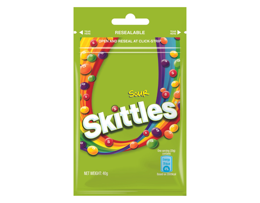 Kẹo Trái Cây Vị Chua Túi Zip 40g Skittles ảnh 0