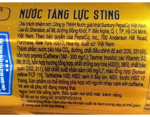 Lốc 6 Nước Tăng Lực Gold Lon 320ml Sting ảnh 2