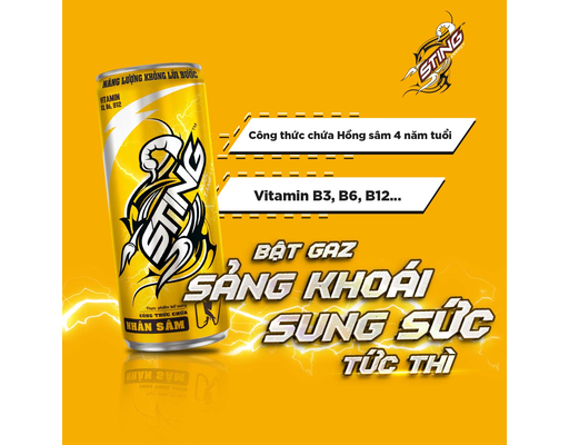 Lốc 6 Nước Tăng Lực Gold Lon 320ml Sting ảnh 3