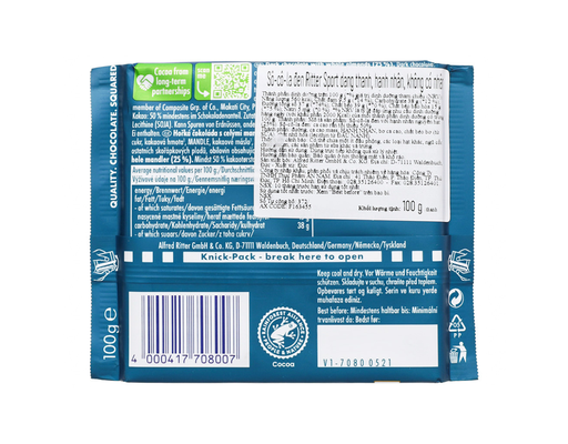 Socola Đen Nhân Hạnh Nhân Ritter 100g Ritter Sport ảnh 1