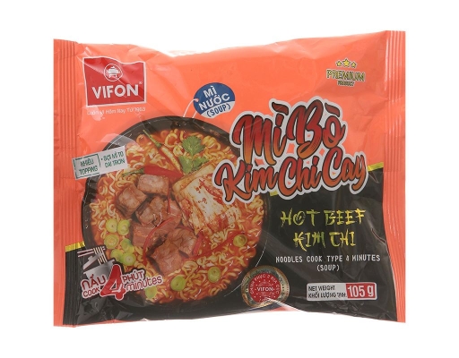Thùng 24 Gói Mì Vifon Vị Bò Cay Kim Chi Gói 105g Vifon ảnh 1