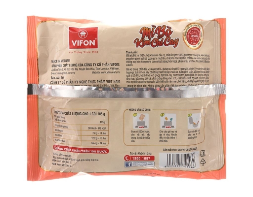 Thùng 24 Gói Mì Vifon Vị Bò Cay Kim Chi Gói 105g Vifon ảnh 2