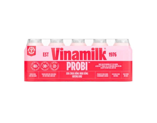 Lốc 5 Hộp Sữa Chua Uống Men Sống Probi Vị Dâu 65ml Vinamilk ảnh 0