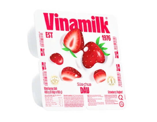 Lốc 4 Hộp Sữa Chua Ăn Vị Dâu 100g Vinamilk ảnh 1