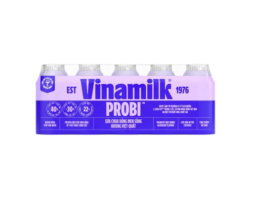 Lốc 5 Hộp Sữa Chua Uống Men Sống Probi Vị Việt Quất 65ml Vinamilk ảnh 0
