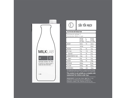 Sữa Yến Mạch Milklab Hộp 1L Milklab ảnh 4