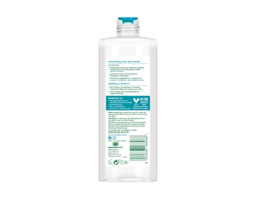 Nước Tẩy Trang Dành Cho Da Dầu Mụn Purifying Micellar Water 400ml Simple ảnh 2