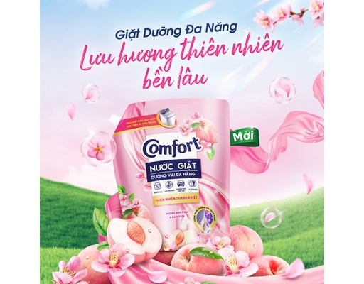 Nước Giặt Thiên Nhiên Thanh Khiết Hương Anh Đào Và Đào Tươi 3.1L Comfort ảnh 2