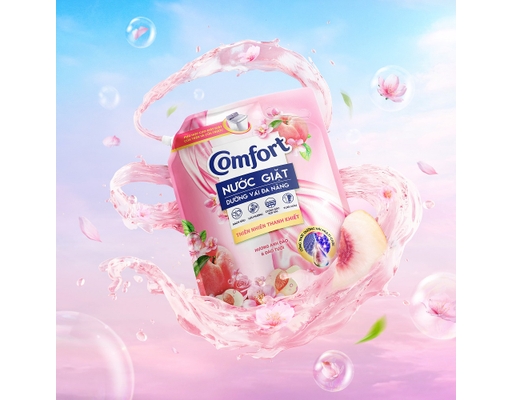 Nước Giặt Thiên Nhiên Thanh Khiết Hương Anh Đào Và Đào Tươi 3.1L Comfort ảnh 3