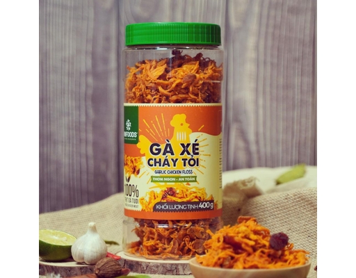 Khô Gà Cháy Tỏi Hũ 400g VnFoods ảnh 1