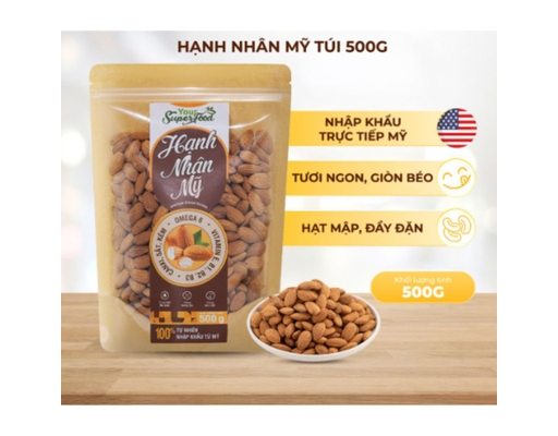 Hạnh Nhân Mỹ Your Túi 500g Superfood ảnh 1