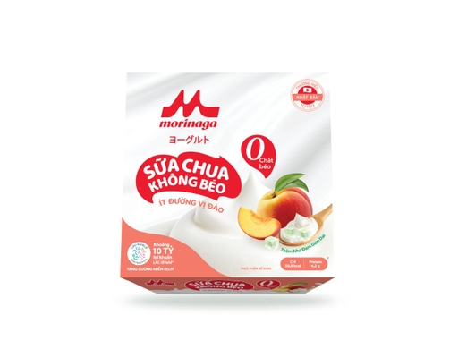 Lốc 4 Hộp Sữa Chua Không Béo Ít Đường Vị Đào 100g Morinaga ảnh 0