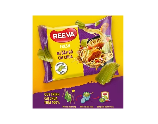 Thùng 30 Gói Mì Reeva Fresh Vị Bắp Bò Cải Chua Gói 85g Reeva ảnh 1