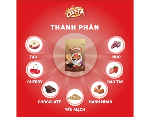 Yến Mạch Trái Cây Oatta Chocolate 250g