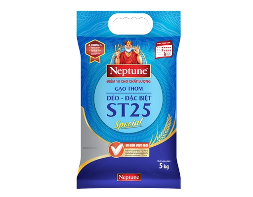 Gạo thơm đặc sản ST25 đặc biệt Neptune túi 5 kg