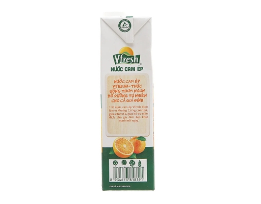 Nước Cam Ép 100% Vị Ngọt Tự Nhiên 1L V-Fresh ảnh 3