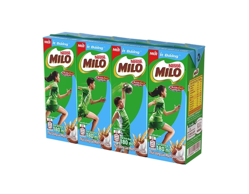 Lốc 4 Hộp Thức Uống Dinh Dưỡng Ít Đường 180ml Milo ảnh 1