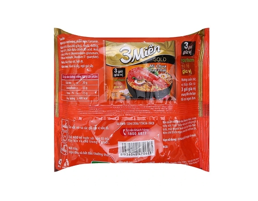 Thùng 30 Gói Mì 3 Miền Gold Chua Cay Thái 75G 3 Miền ảnh 2