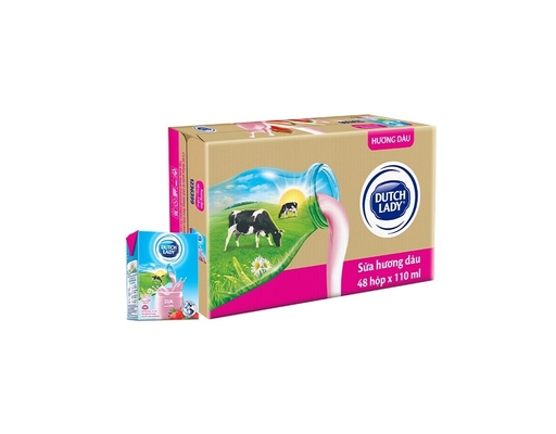Thùng 48 Hộp Sữa Cô Gái Hà Lan Hương Dâu 110ml-01460810 Dutch Lady ảnh 0