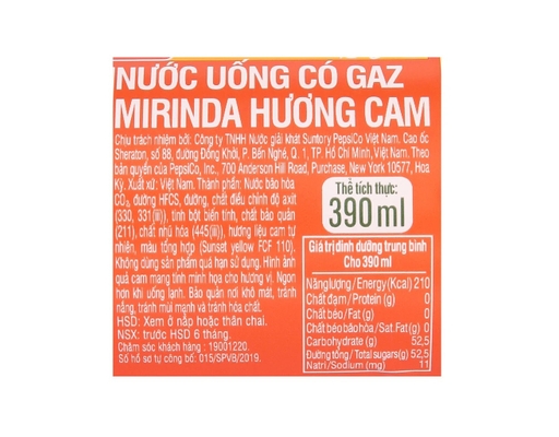 Lốc 6 Chai Nước Cam 390ml Mirinda ảnh 2