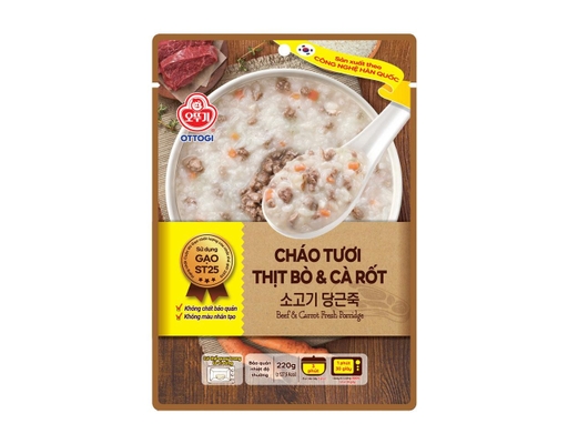Thùng 20 Gói Cháo Tươi Otoki Vị Thịt Bò Và Cà Rốt Gói 220g Otoki ảnh 0