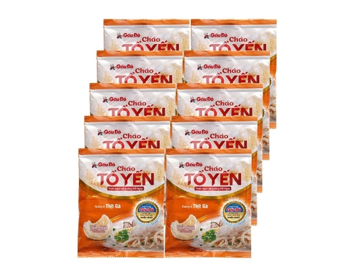 Thùng 30 Gói Cháo Tổ Yến Gấu Đỏ Vị Thịt Gà Gói 50g Gấu Đỏ ảnh 1