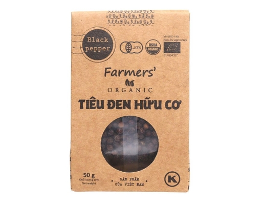 Tiêu Đen Hạt Hữu Cơ Dạng Túi 50g Farmers ảnh 0