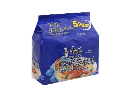 Lốc 5 Mì Ăn Liền Vị Tôm Chả Cá 490g Kang Shi Fu ảnh 0