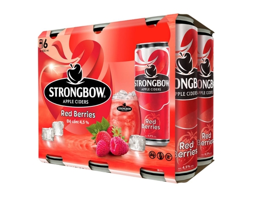 Lốc 6 Lon Nước Táo Lm Strongbow Red Berries 330Ml