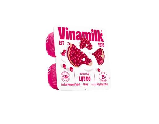 Lốc 4 Hộp Sữa Chua Ăn Lựu Đỏ Ít Đường 100g Vinamilk ảnh 1