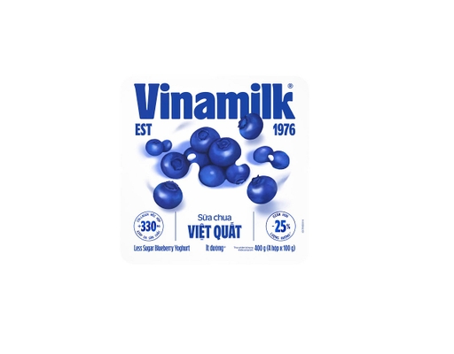 Lốc 4 Hộp Sữa Chua Ăn Việt Quất Ít Đường 100g Vinamilk ảnh 0