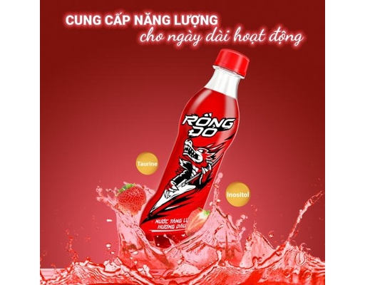 Nước Tăng Lực Hương Dâu 330ml Rồng Đỏ ảnh 3